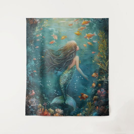 Zeemeermin onder het Zee Wandkleed (Voorkant)