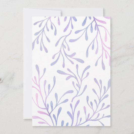 Zeemeermin Onder Het Zee Waterverf Meisje 1e Verja Kaart (Achterkant)