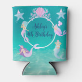 Zeemeermin onder het zee waterverf oceaan kinder p blikjeskoeler (Voorkant)