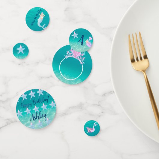 Zeemeermin onder het zee waterverf oceaan kinder p confetti (Groep)