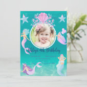 Zeemeermin onder het zee waterverf oceaan kinder p kaart (Staand voorkant)