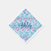 Zeemeermin onder het zee waterverf oceaan kinder p servet (Hoek)