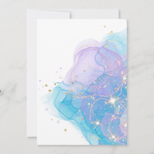 Zeemeermin onder het Zee Waterverf Verjaardag Kaart (Achterkant)