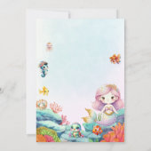 Zeemeermin onder het Zee Waterverf verjaardagsfees Kaart (Achterkant)