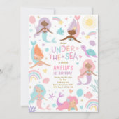 Zeemeermin onder het Zee Whimsical 1st Birthday Pa Kaart (Voorkant)