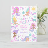 Zeemeermin onder het Zee Whimsical 1st Birthday Pa Kaart (Staand voorkant)