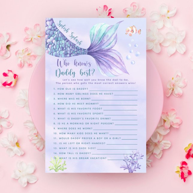 Zeemeermin onder het zee Wie kent papa het beste (Creator heeft geüpload)