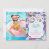 Zeemeermin onder het Zee Zwembad Verjaardagsfeestf Kaart (Voorkant)