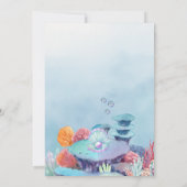 Zeemeermin onder het zeeen baby shower kaart (Achterkant)