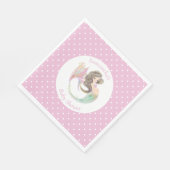 Zeemeermin onder het zeeen baby shower servet (Hoek)