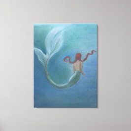 Zeemeermin onder water canvas afdruk