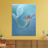 Zeemeermin onder water canvas afdruk (Insitu (Woonkamer))