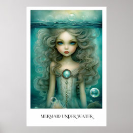 Zeemeermin onder water poster