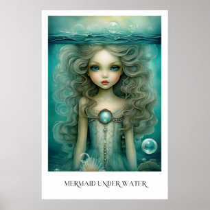 Zeemeermin onder water poster
