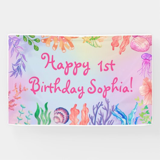 Zeemeermin onder water spandoek (Horizontaal)