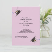 Zeemeermin onder zee 1 verjaardagsfeestje strand kaart (Staand voorkant)