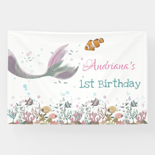 Zeemeermin onder Zee banner (Horizontaal)