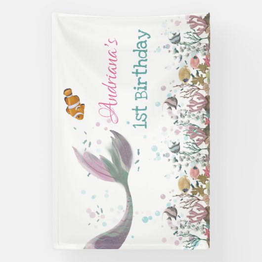 Zeemeermin onder Zee banner (Verticaal)