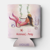 Zeemeermin onder Zee Birthday Party Blikjeskoeler (Achterkant)