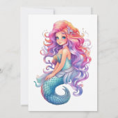 Zeemeermin onder Zee Birthday Party Kaart (Achterkant)