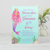 Zeemeermin onder Zee Birthday Party Kaart (Staand voorkant)