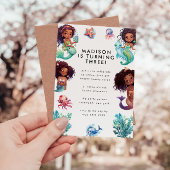 Zeemeermin onder Zee Birthday Party Kaart