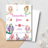 Zeemeermin onder Zee Birthday Party Kaart