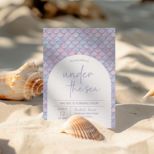 Zeemeermin onder Zee Birthday Party Kaart