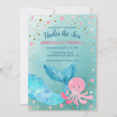 Zeemeermin onder Zee Birthday Party Kaart (Voorkant)