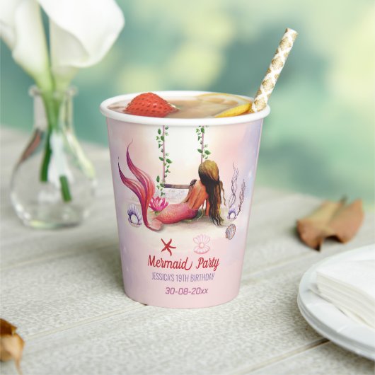 Zeemeermin onder Zee Birthday Party Papieren Bekers (Insitu)