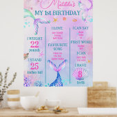 Zeemeermin onder zee Birthday Party Poster (Keuken)