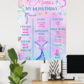 Zeemeermin onder zee Birthday Party Poster (Thuiskantoor)