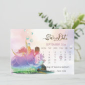 Zeemeermin onder Zee Birthday Party Save The Date (Staand voorkant)