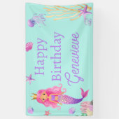 Zeemeermin onder Zee Birthday Party Spandoek (Verticaal)