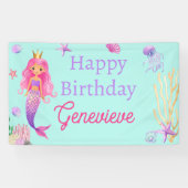 Zeemeermin onder Zee Birthday Party Spandoek (Horizontaal)