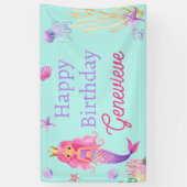 Zeemeermin onder Zee Birthday Party Spandoek (Verticaal)