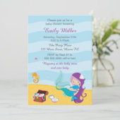 Zeemeermin onder Zee Bridal Shower Invitation 2 Kaart (Staand voorkant)