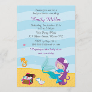 Zeemeermin onder Zee Bridal Shower Invitation 2 Kaart