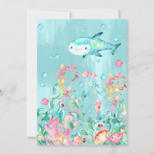 Zeemeermin onder Zee eerste geboorte Kaart (Achterkant)
