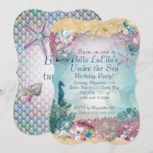 Zeemeermin Onder Zee Feest Uitnodigingen (Voorkant / Achterkant)