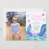 Zeemeermin Onder Zee Foto Verjaardag Kaart (Voorkant)