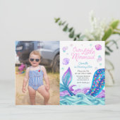 Zeemeermin Onder Zee Foto Verjaardag Kaart (Staand voorkant)