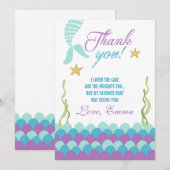 Zeemeermin onder Zee Geboortdag Dank je wel Bedankkaart (Voorkant / Achterkant)