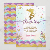 Zeemeermin onder Zee Geboortdag Dank je wel Bedankkaart (Voorkant / Achterkant)