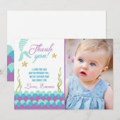 Zeemeermin onder Zee Geboortdag Dank je wel Bedankkaart (Voorkant / Achterkant)