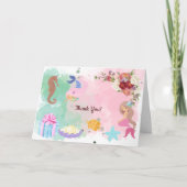 Zeemeermin onder Zee Gevouwen Dank je creditcard Bedankkaart (Voorkant)