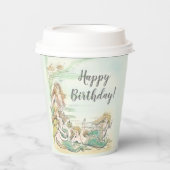  zeemeermin onder Zee Happy Birthday Party Papieren Bekers (Voorkant)