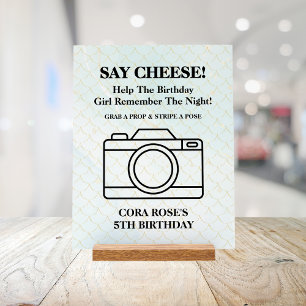 Zeemeermin Onder Zee Meisje Verjaardagsfeestje Acryl Bord