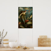 Zeemeermin onder zee met vissen poster (Keuken)