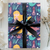 Zeemeermin onder Zee Ocean Birthday Cadeaupapier